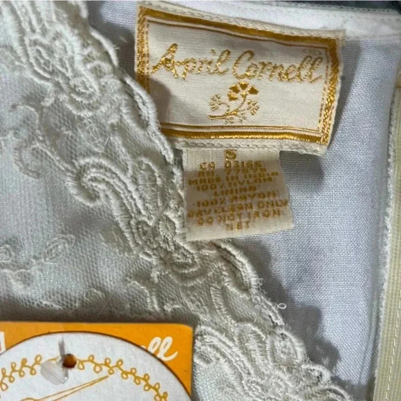 Vintage 90s April Cornell Lace Midi Dress Small RARE In Ivory Cream NWT - Picture 8 of 15